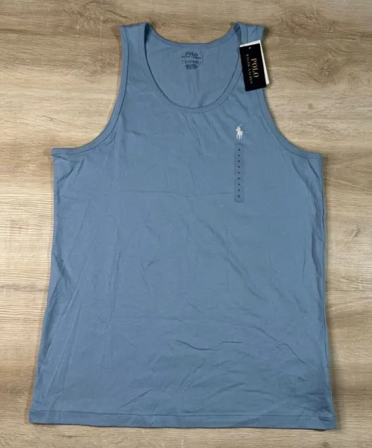 NWT Polo Ralph Lauren Mens Blue Sleeveless Shirt Tank Top Small Pony Logo