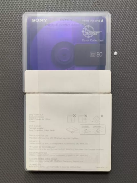 Sony MD Mini Disc 80 Minute Blank Disc Purple x 2