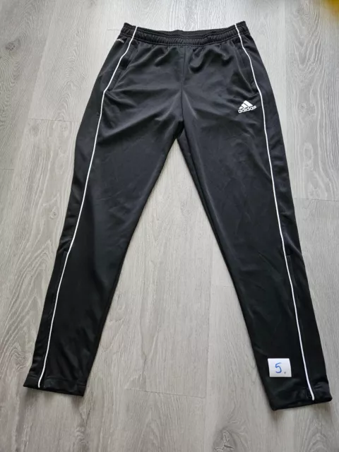 Men's Black Adidas Sport Training Poly Bottoms Trousers Size M