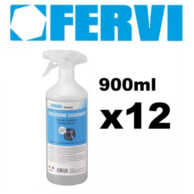 12 Flaconi Spray 900Ml Soluzione Ossidante Con Sali Di Argento Pronta All'uso