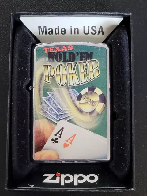 Introuvable Zippo Poker Texas Hold'em Paire D'as Treffle Coeur K Novembre 2007