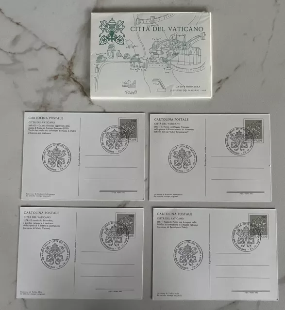 VATICAN CITY - 1982 - Lot of 4 FDC postal cards 200 L - IPZS Roma