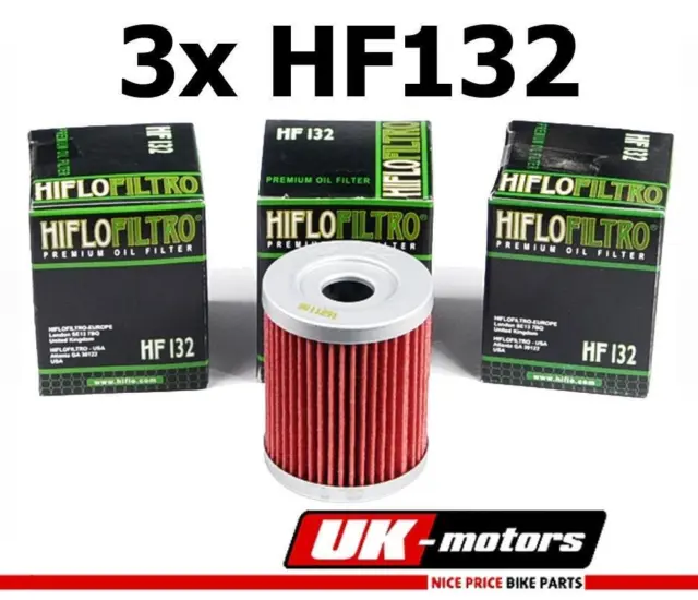 3x Hiflo Filtre Huile HF132 pour Suzuki Dr 125 S