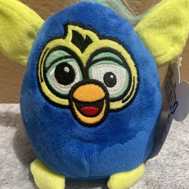 2017 BLUE FURBY 8” Plush Stuffed Toy Factory Teal Blue With Yellow Ears 2