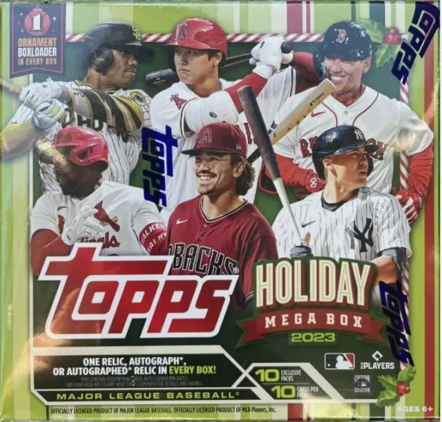 2023 Topps Holiday Baseball Mega Gift Box- Relic or Auto Per Box! Factory Sealed