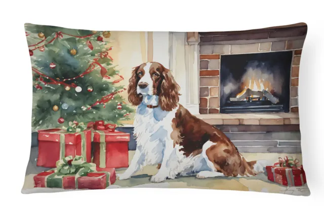 Welsh Springer Spaniel Cozy Christmas Fabric Decorative Pillow DAC2761PW1216