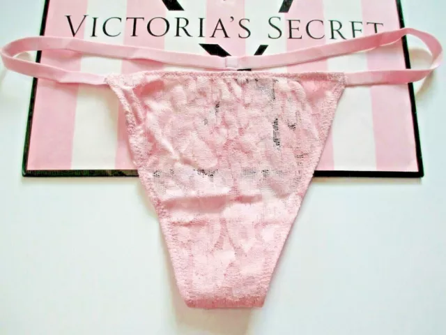 VICTORIA'S SECRET VERY SEXY V-String Thong Panty Demure Pink Satin
