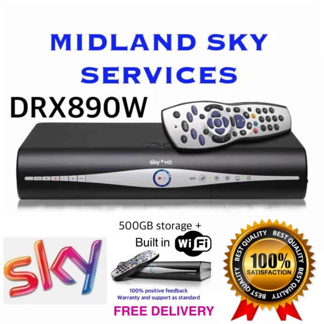 Sky+ Plus Hd Tv Box With Built In Wifi 500Gb Drx890Wl & Brand New Remote Control