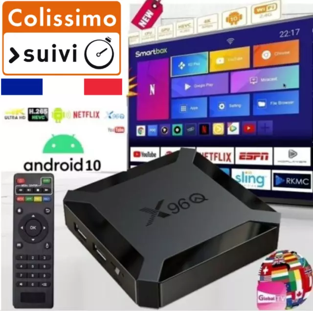 Boitier X96Q MINI ANDROID IP&TV SMART BOX 4K Ultra HD WiFi NEUVE 2G/16G