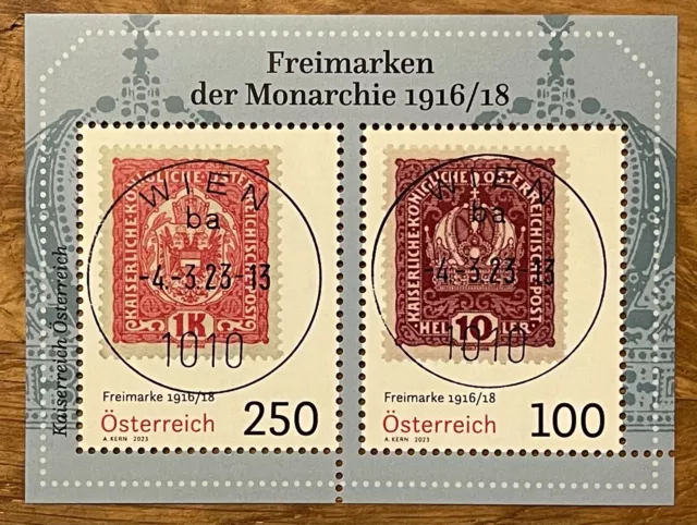 Österreich 4.3.2023 Block Freimarken Der Monarchie Postfrisch / Ersttagsstempel!