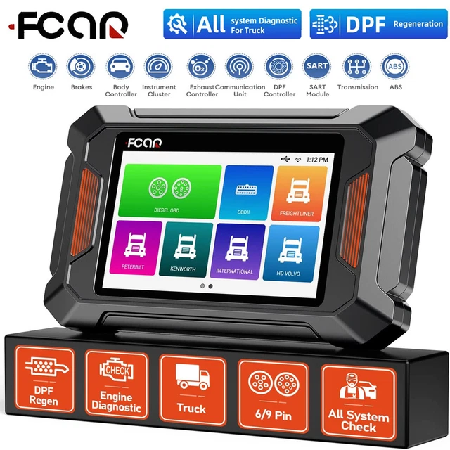 HEAVY DUTY TRUCK Diesel OBD2 Scanner DPF Regen Code Reader for