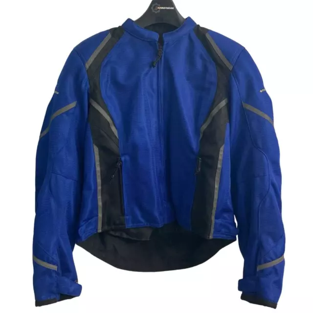 Firstgear Women's Motorcycle Riding Jacket Bold Blue Black Long Sleeves Large