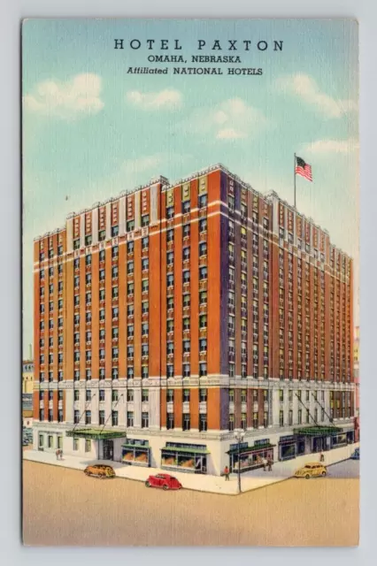 Postcard Hotel Paxton Omaha Nebraska, Vintage Linen J12