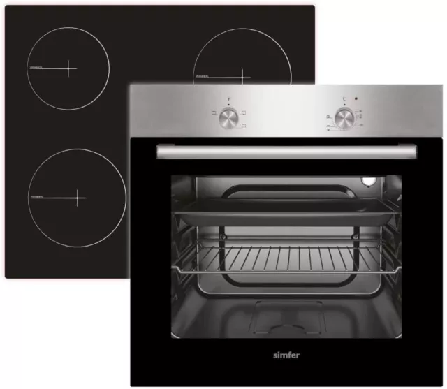Backofen Herdset Kochfeld Kochplatte Ofen Pizzofen Grillofen Set Herd autark 595