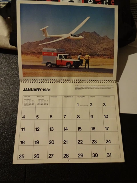 Rare & Vintage 1981 U-Haul Truck & Trailer Calendar- Great Older Photos Rare & Vintage 1981 U-Haul Truck & Trailer Calendar- Great Older Photos