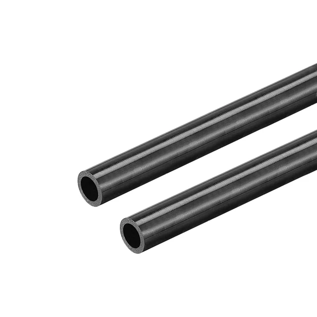 Carbono Fibra Redondo Tubo 6x4x400mm 3K Rollo Envuelto Brillante Superficie 2uds