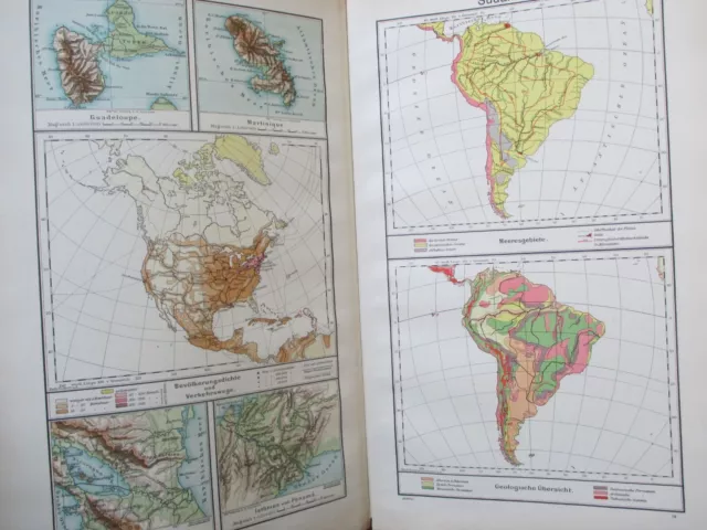 Atlas 1913 German 150 Large Color World Maps, Diercke Schulatlas, Print Prints