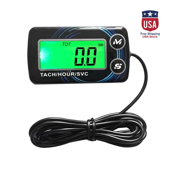 DIGITAL TACH HOUR Meter Tachometer Gas Engine Maintenance for 2\4