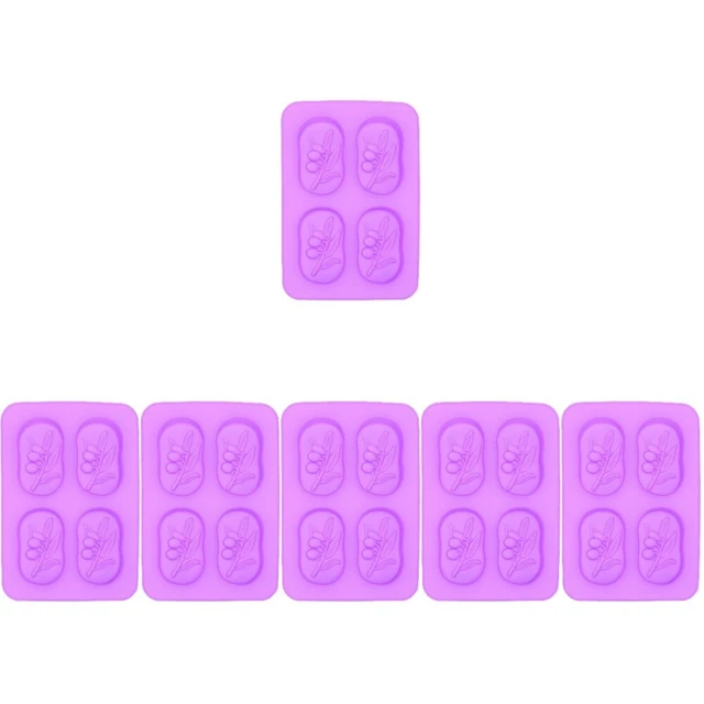 6 PC Purple Silica Gel Handmade Soap Mold Child Beginners DIY