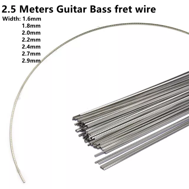 8FT Bass-Guitar Touche Frette Cable Cuivre Nickel Argent Gauge-1.6MM-2.9MM
