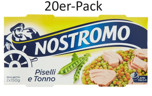 20er-Pack Nostromo Tonno e Piselli Fertiggericht mit Thunfisch und Erbsen,2x150g