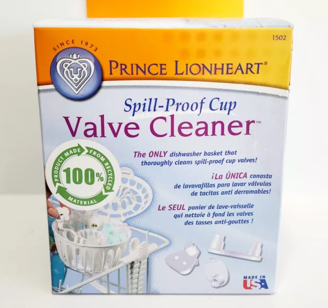 Prince Lionheart Spill Proof Cup Valve Cleaner Dishwasher Accessory NEW