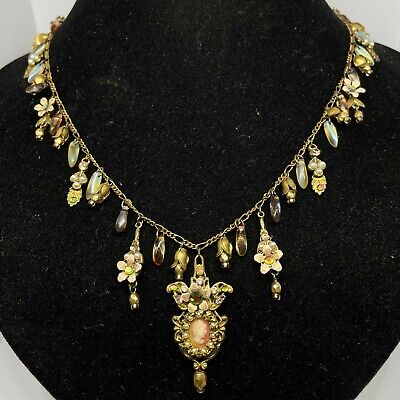 Necklace Elegant Michal NEGRIN Crystals Romantic Cameo Made in Israel