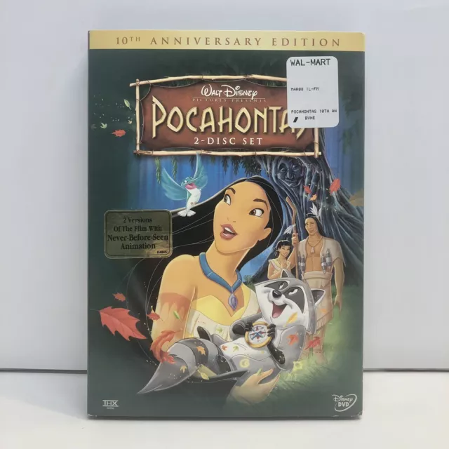Pocahontas (DVD, 2005, 2-Disc Set) 10th Anniversary Edition With Slipcover -READ