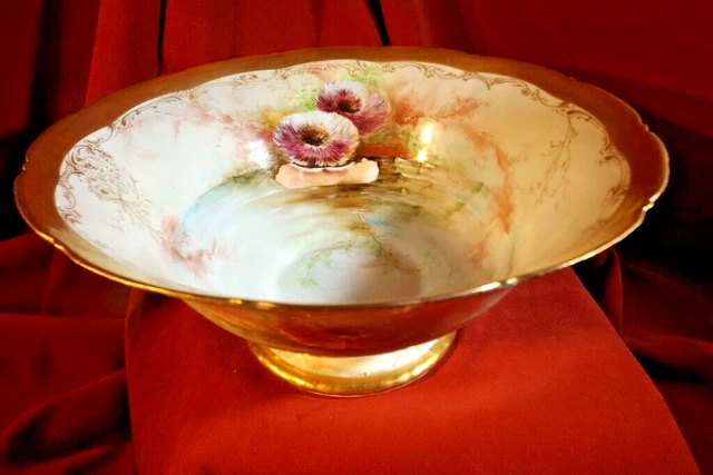 Large Hand Painted Sea Life Serving Bowl Ginori Firenza Ware Porcelain
