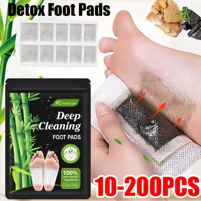 300X Detox Fußpflaster Fuß Pflaster Fußpflege Entgiftungspflaster Füße Bambus DE