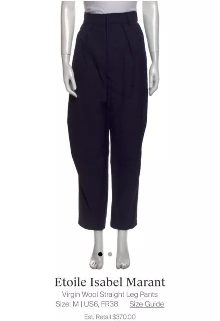 Isabel Marant Etoile Womens Pants - Navy Blue Wool Size US 6 FR 38