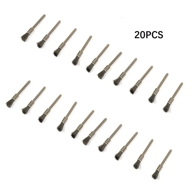20 pièces ensemble de brosses filaires d'acier pour le travail rotatif des mét