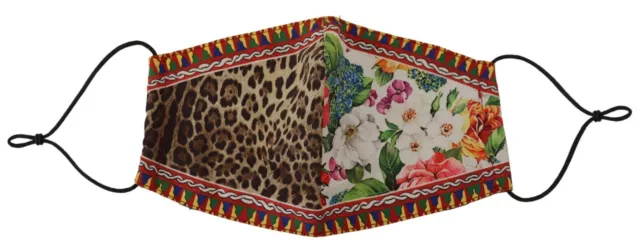 Máscara facial multicolor leopardo floral correa para oreja elástica DOLCE & GABBANA precio de venta sugerido por el fabricante 110 USD