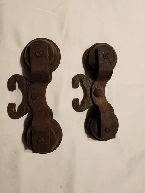 Antique Vintage  Pair Barn Door Roller trolleys Hangers.  Farm door ,  trolly