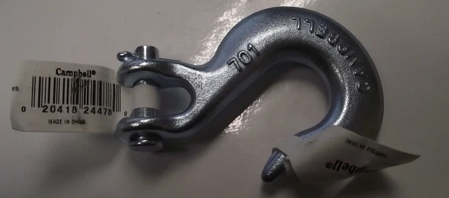 Campbell T9401524FR 5/16" Forged Steel 3900 lb. Clevis Slip Hook Grade 43