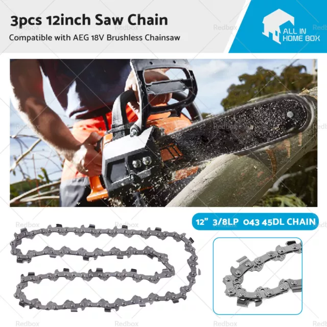 3X CHAINSAW CHAIN Fit AEG 18V BRUSHLESS CHAINSAW MODEL ACS18B