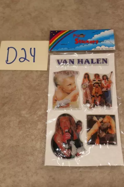 D24B VINTAGE VINYL PUFFY STICKERS 1980'S Rock Band VAN HALEN SEALED PACK