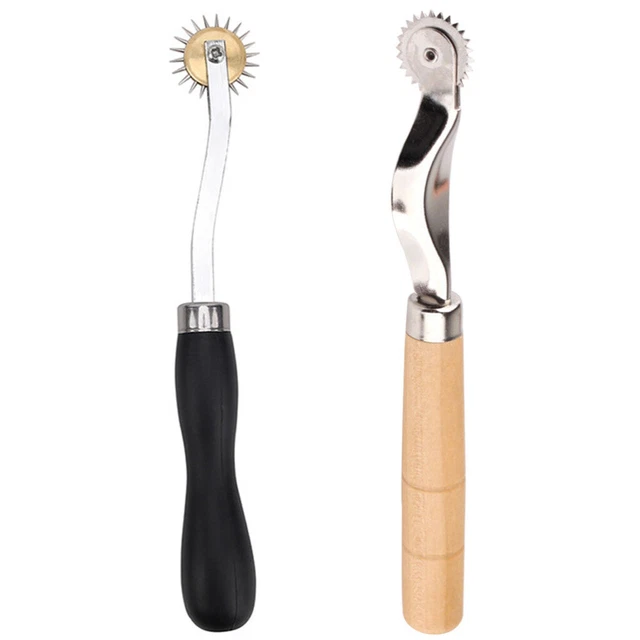 2 Pcs Overstitch-Rad Rotationsperforator Für Papier Holzgriff Kunststoff