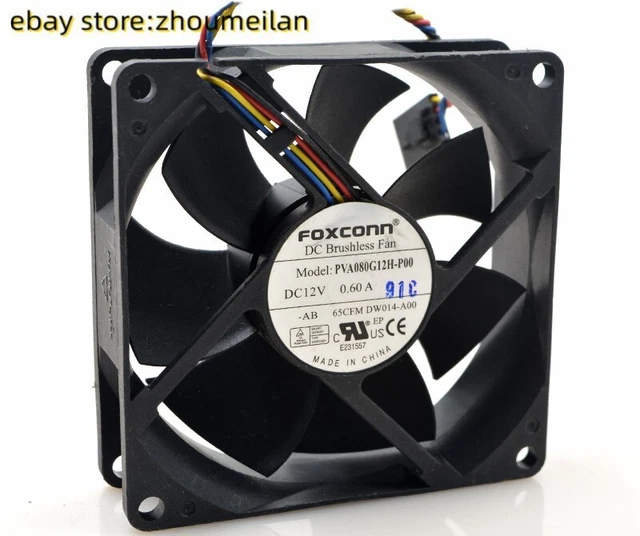 1PCS FOXCONN PVA080G12H-P00 12V 0.60A 8025 4-wire cooling fan