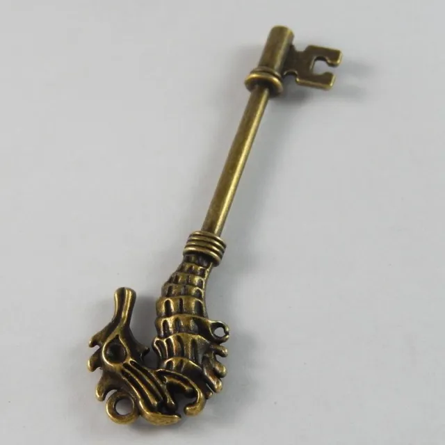 Antike Bronze Legierung Seepferdchen Schlüssel Schmuck Anhänger Handwerk 10Stück