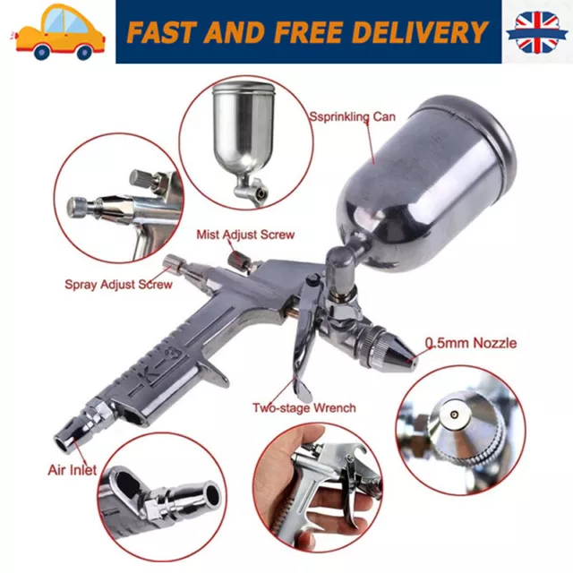 HVLP K3 Mini Gravity Spray Gun 0.5mm Nozzle Air Sprayer Brush Alloy Paint Tool