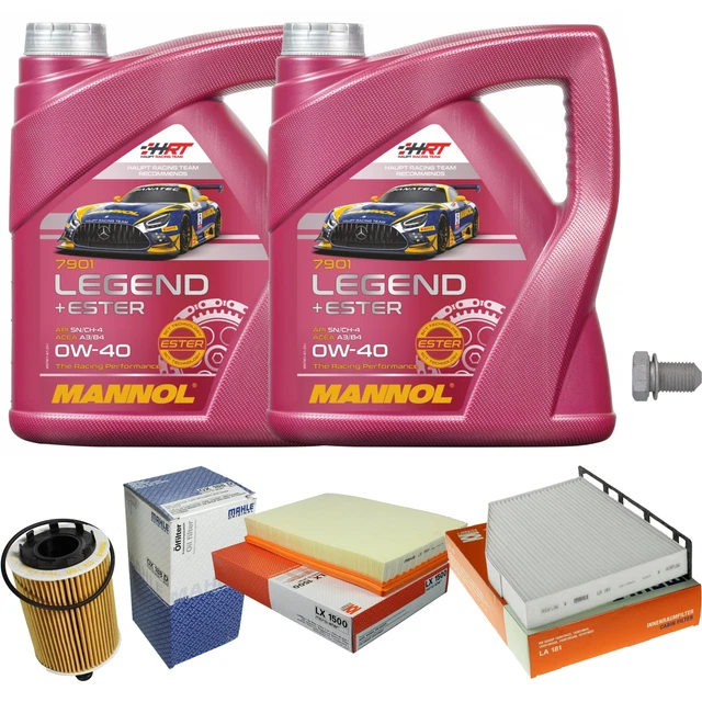 MAHLE Inspektionspaket 8 L MANNOL Legend+Ester 0W-40 für VW Golf V 3.2 R32