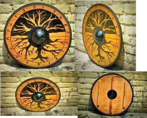 New Collection Of Medieval Viking Shield ~ Valhalla Tree Shield, Wooden Shield,.