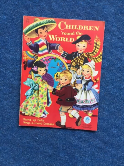 RARE Clildren Round The World Look-Thru Doll Book 1955 Uncut