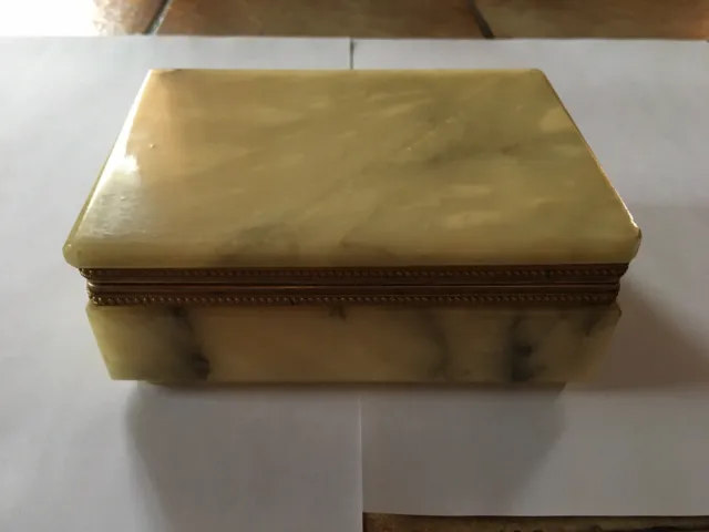 +++ Schatulle Onyx Zigarettendose Tabakdose Schmuckkästchen Marmor +++