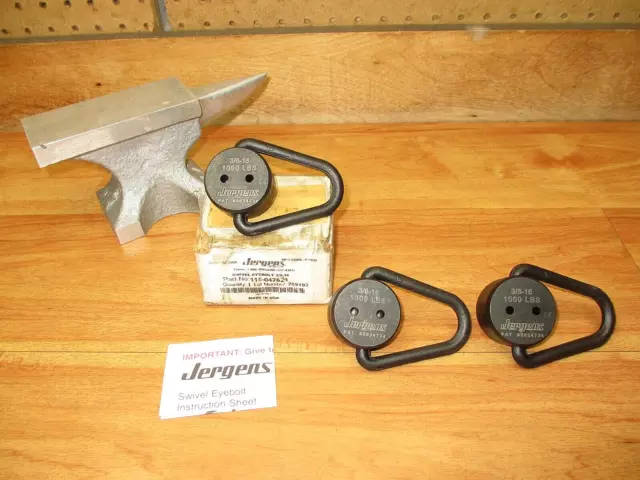 Jergens 47621 (LOT OF 3) *NEW* Swivel Eyebolt 3/8-16 1000 lbs 115-047621 Lift