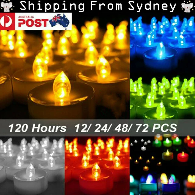 ️12-96X LED Candles Light 120hours Flameless Battery Operated Lights Halloween