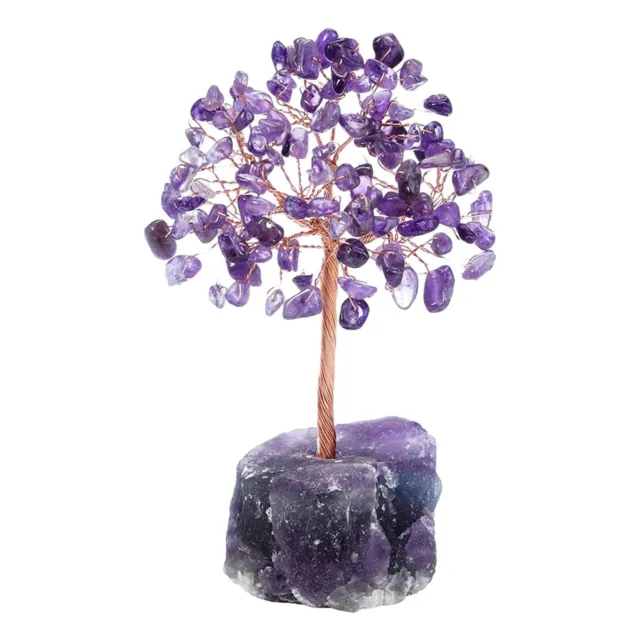 Large Amethyst Crystal Gemstone Money Tree Good Luck Prosperity Feng Shui