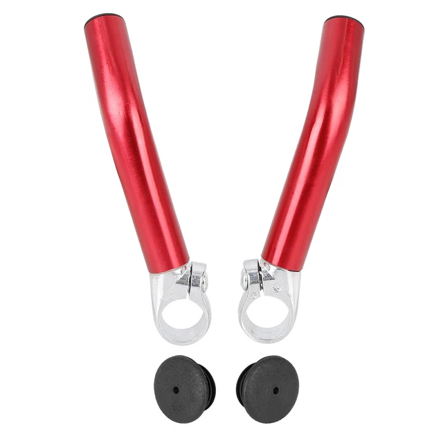 Paire De Poignées De Guidon Vélo Avec Embouts Rouges - Pour Guidon 7/8, Neuves