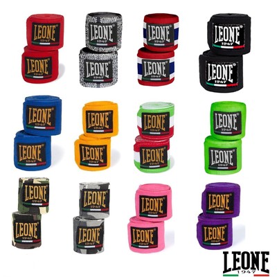 Blue BENDAGGI LEONE FASCE AB705 GUANTONI BENDE 3,5MT BOXE THAI KICK MMA SOTTOGUANTI 